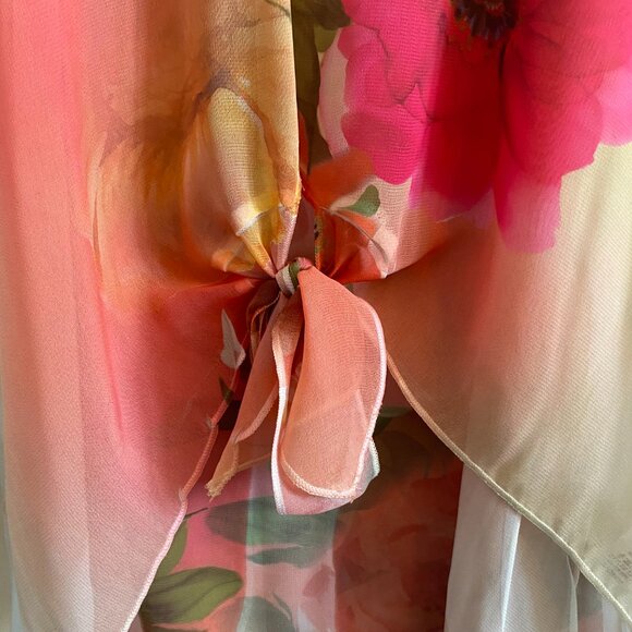 NWT Sheer Floral Multicolour Print Spaghetti Strap Y2K Camisole with Front Tie - Picture 5 of 10